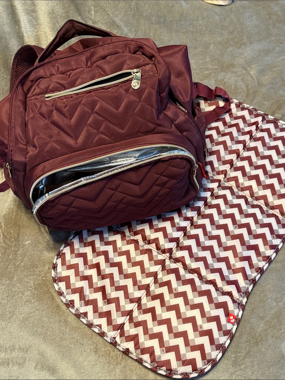 Fisher Price Burgundy diaper bag